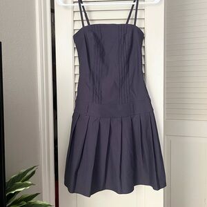 NWOT Wild Fable Dark Purple Blue Pleated Fit-and-Flare Spaghetti Strap Dress XS